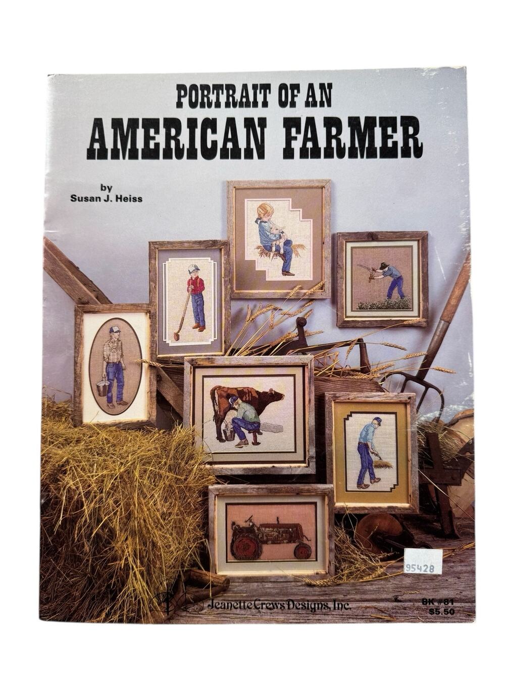 Vintage Portrait of an American Farmer Cross Stitch Design Booklet Western USA